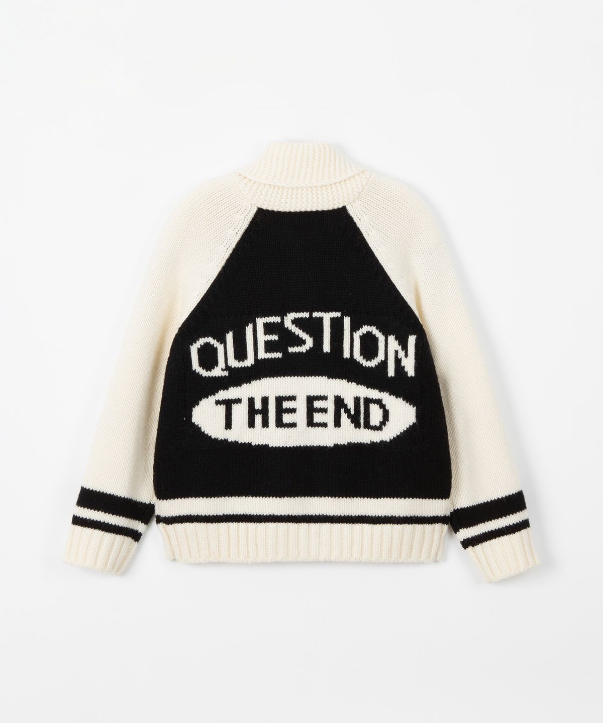 디앤드퀘스천(THEENDQUESTION) Knit zip-up jumper / BLACK