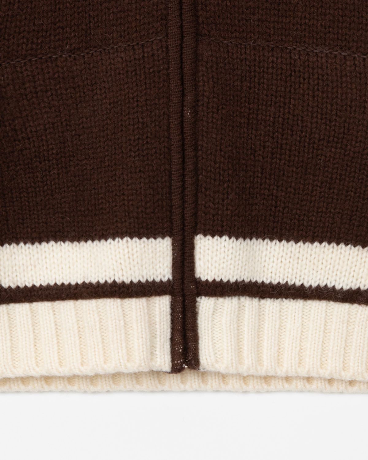 디앤드퀘스천(THEENDQUESTION) Knit zip-up jumper / BROWN
