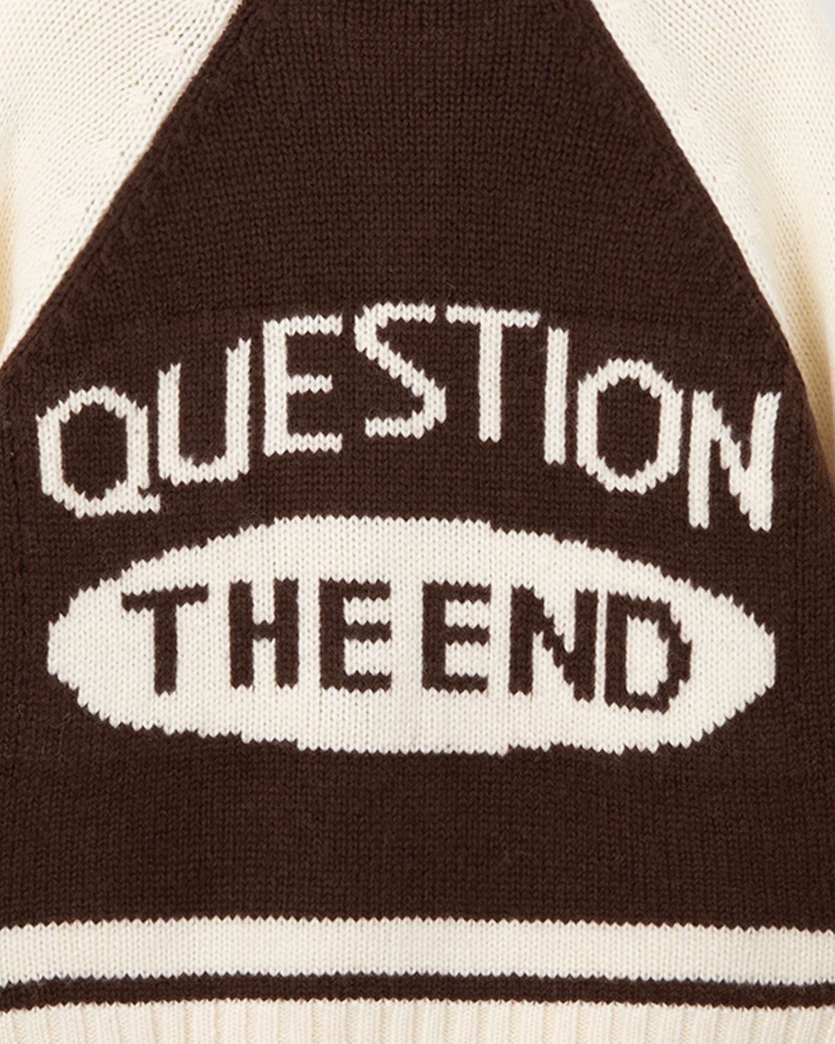 디앤드퀘스천(THEENDQUESTION) Knit zip-up jumper / BROWN