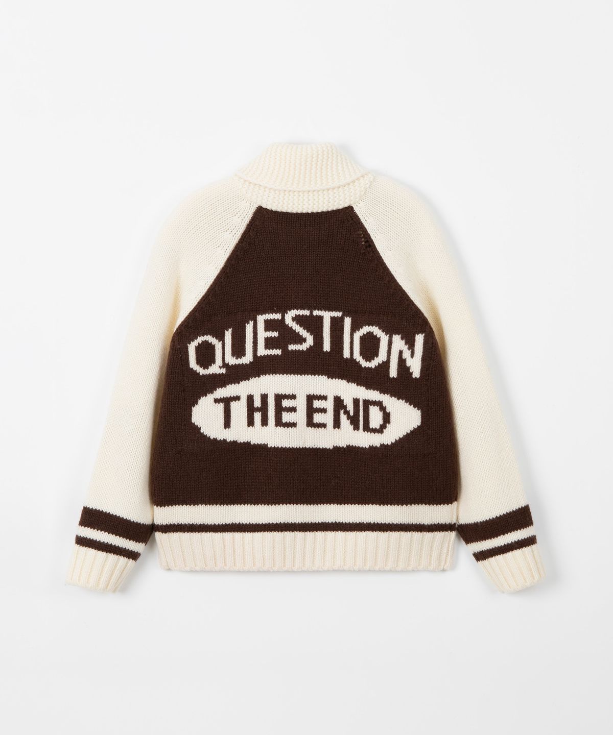 디앤드퀘스천(THEENDQUESTION) Knit zip-up jumper / BROWN