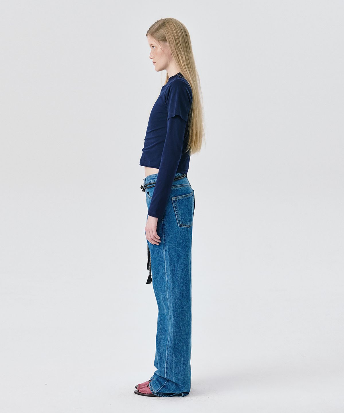 분더캄머(WNDERKAMMER) Fitted Short Sleeve T_Navy(핏티드 반팔 티셔츠_네이비)