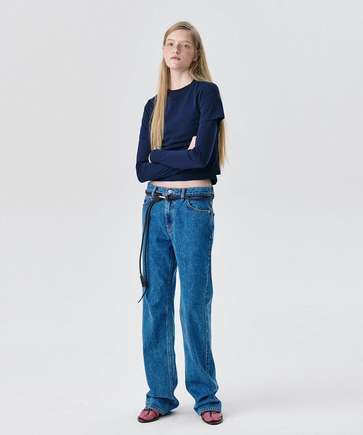 분더캄머(WNDERKAMMER) Fitted Short Sleeve T_Navy(핏티드 반팔 티셔츠_네이비)