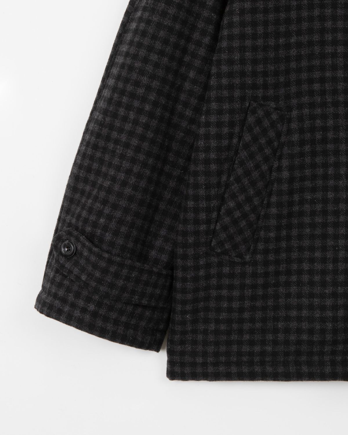 디앤드퀘스천(THEENDQUESTION) Checked Balmacaan coat / DARK GRAY