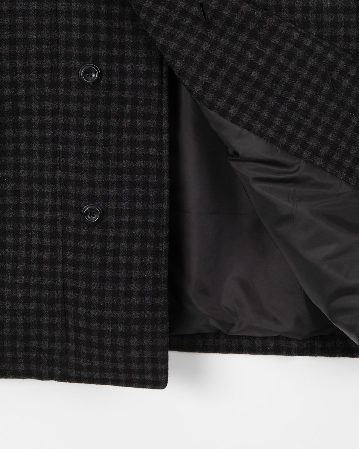 디앤드퀘스천(THEENDQUESTION) Checked Balmacaan coat / DARK GRAY