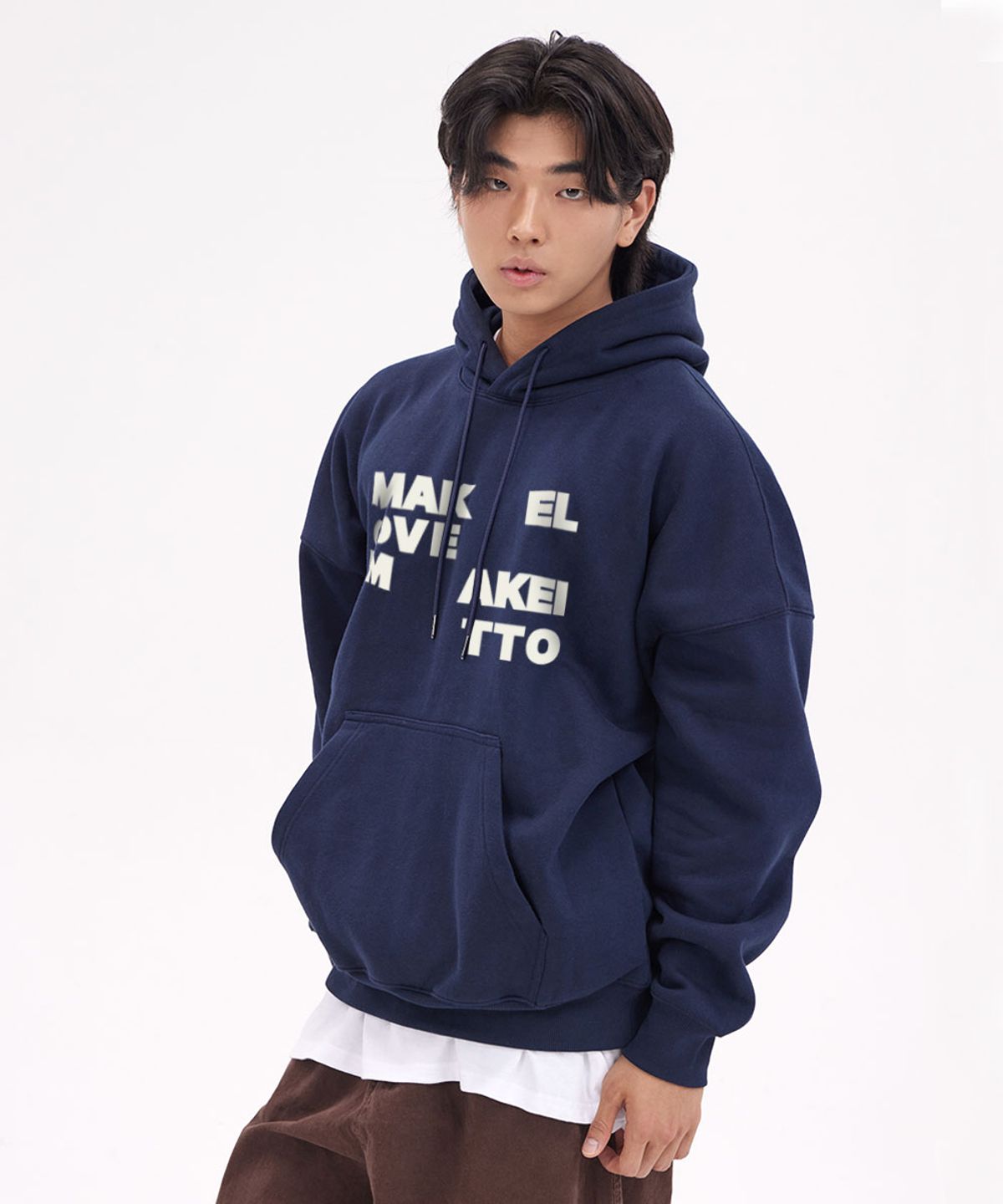 메이킷투(MAKEITTO) 메이크 러브 후디_네이비