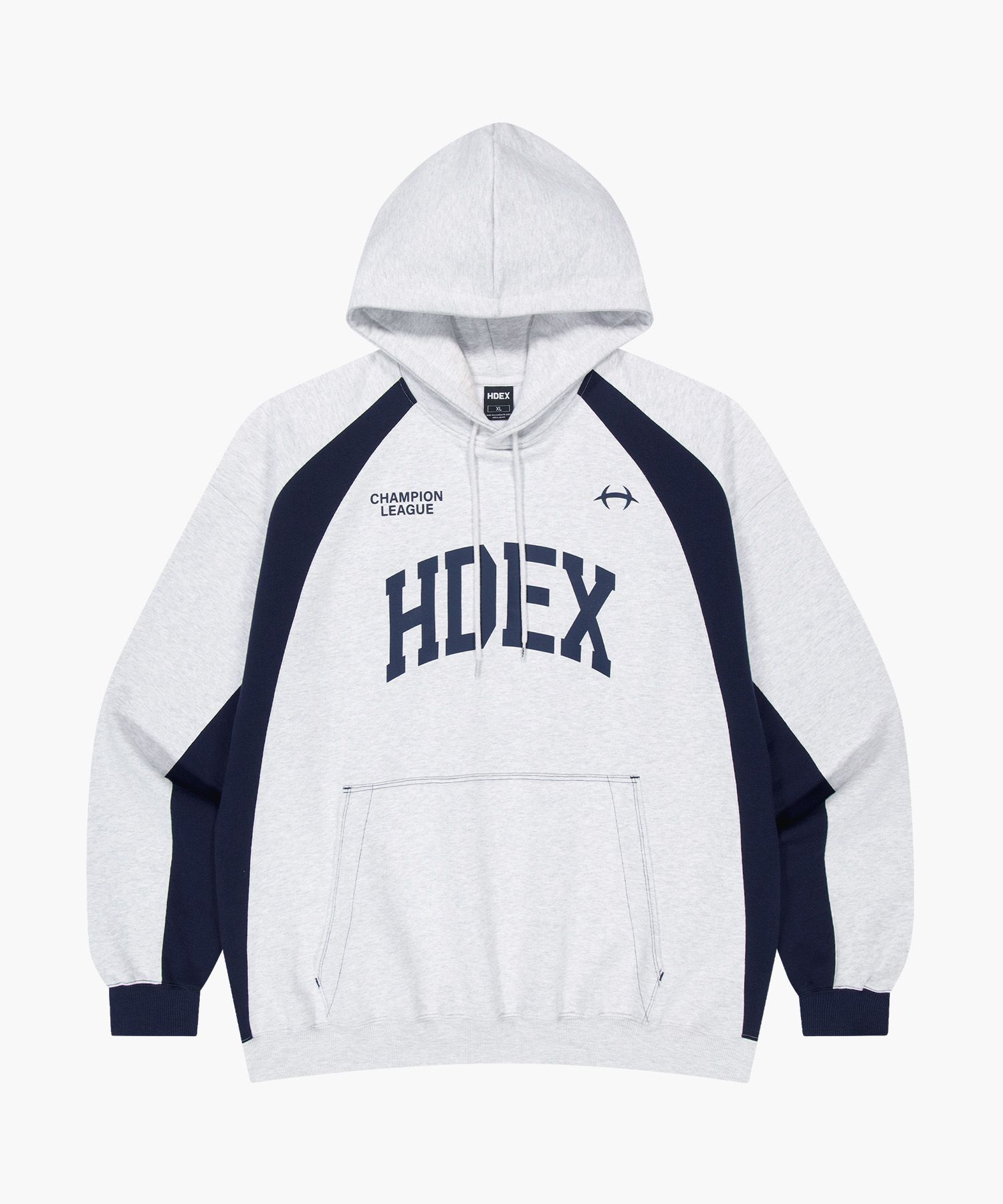MUSINSA公式 | HDEX サイドカラー ブロック フードパーカー (メランジ