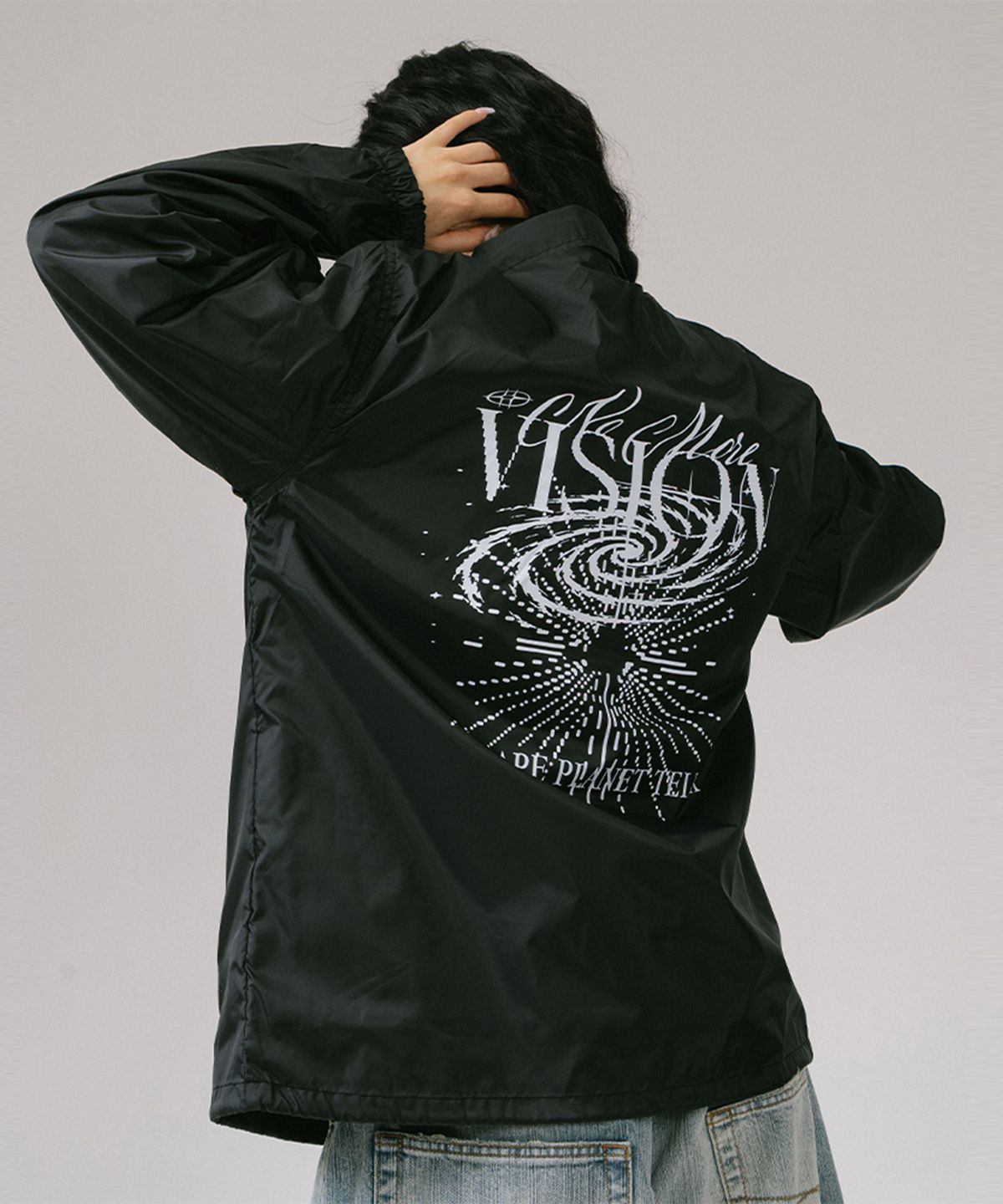 넷소셜클럽(NET SOCIAL CLUB) NO MORE VISION COACH JACKET (BLACK)