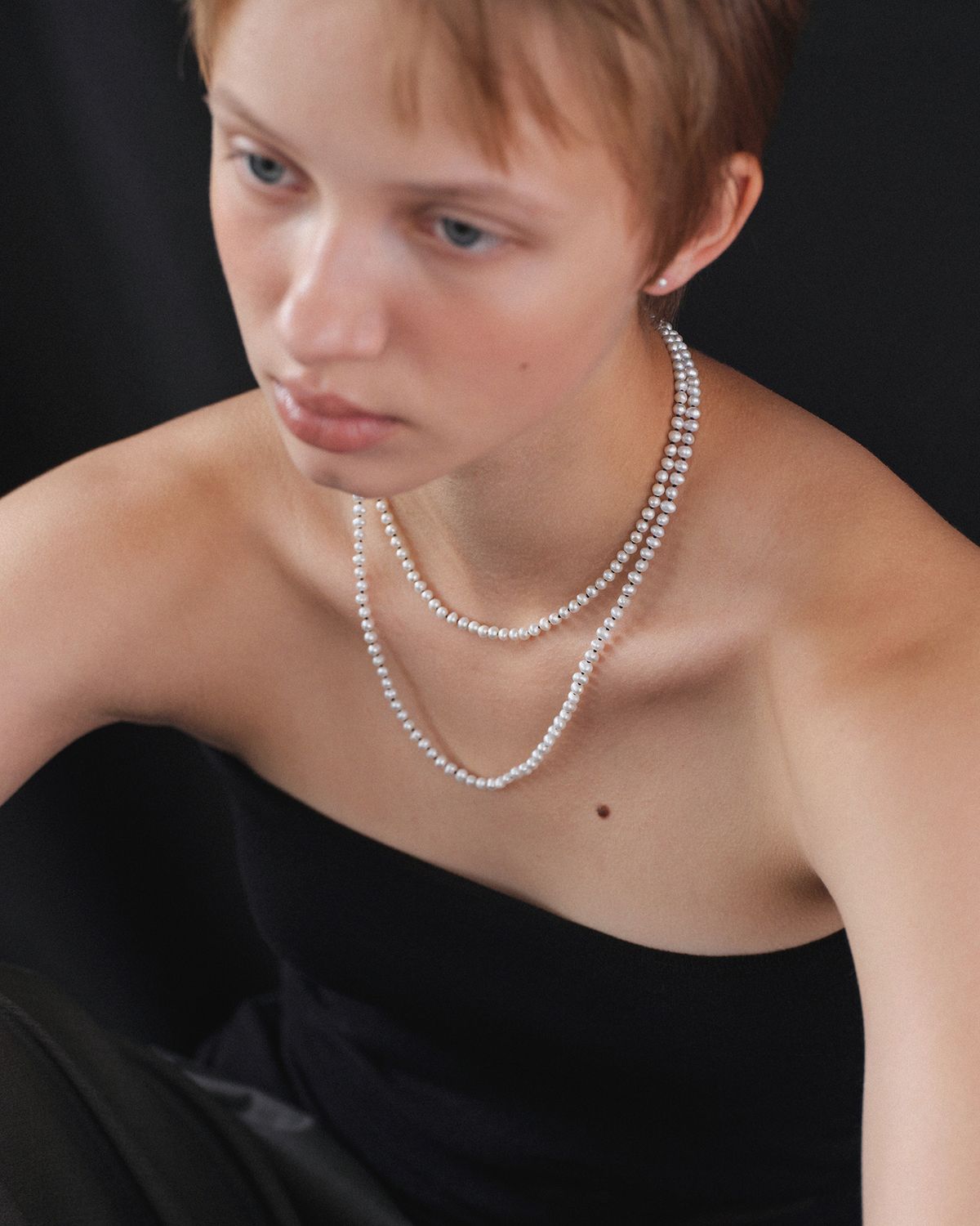 어나더레이어(ANOTHERLAYER) Amelia Pearl Necklace Long (silver925)