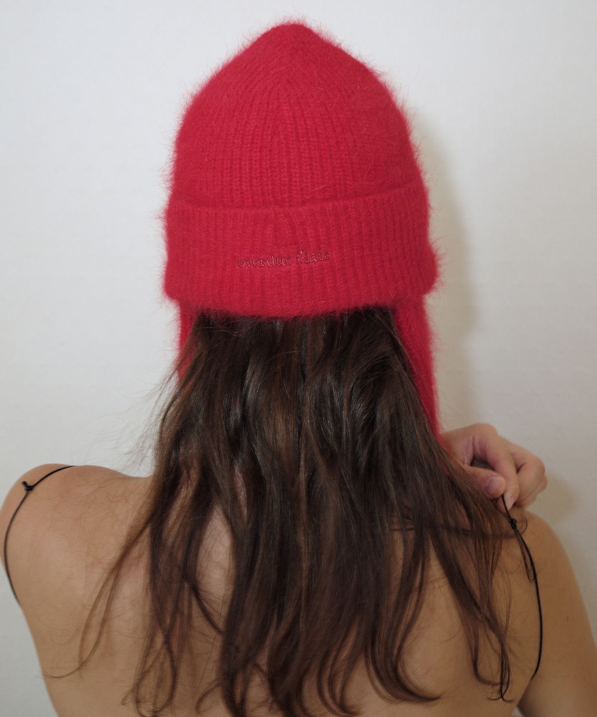 오버듀플레어(OVERDUEFLAIR) ANGORA EAR MUFF CAP_CHERRY RED
