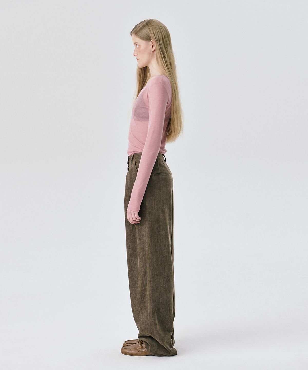 분더캄머(WNDERKAMMER) U neck Sheer T_Pink(U넥 쉬어 티_핑크)