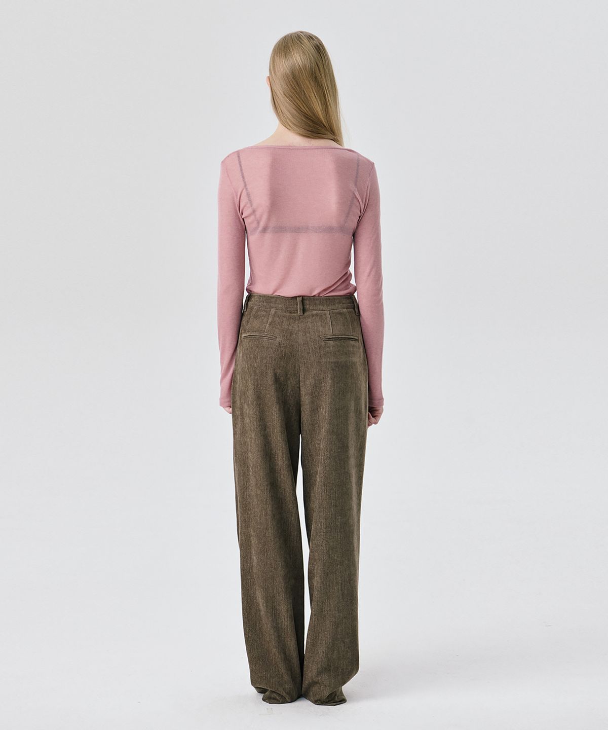 분더캄머(WNDERKAMMER) U neck Sheer T_Pink(U넥 쉬어 티_핑크)