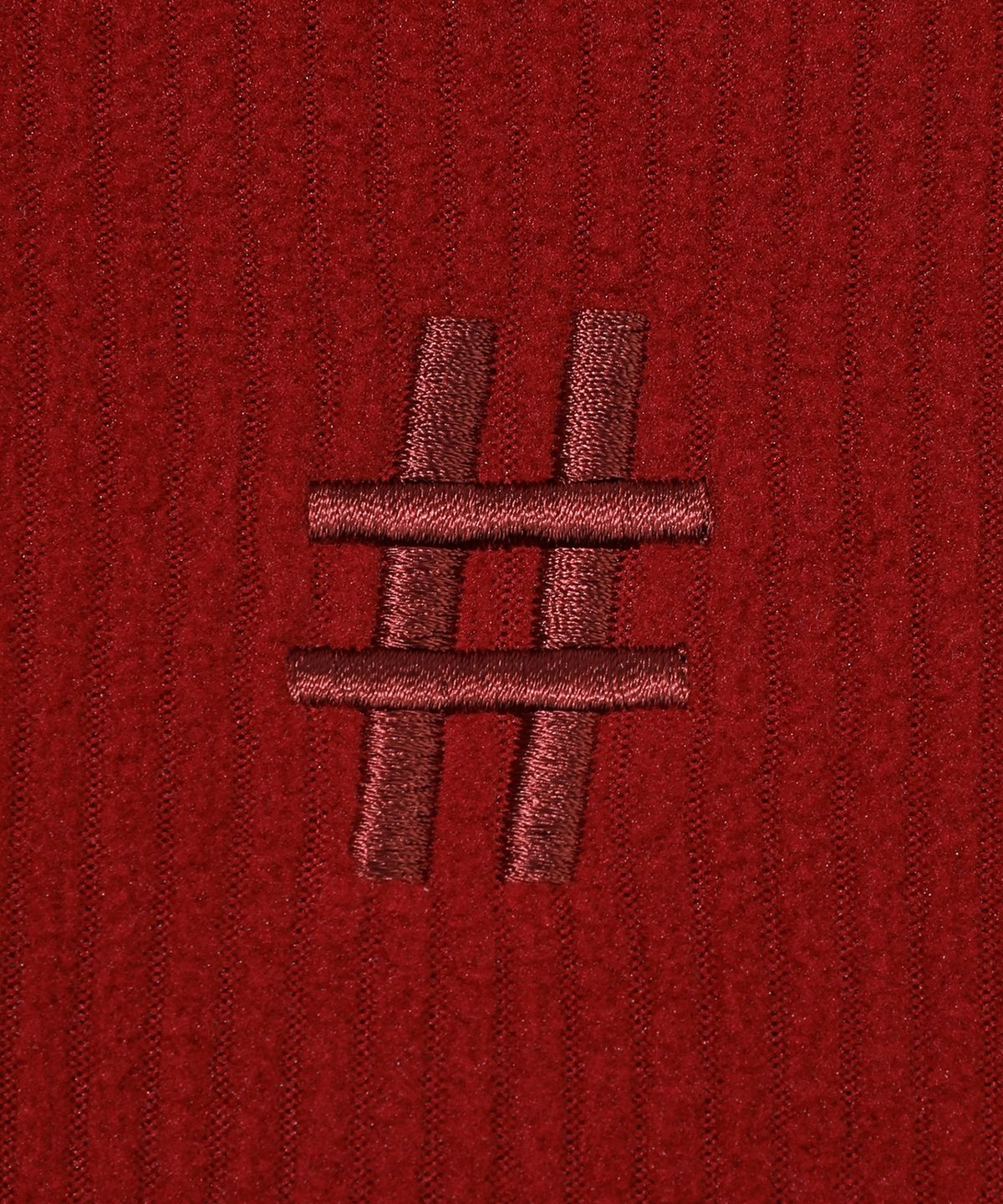 빈트릴(BEENTRILL) 우먼즈 코듀로이 플리스 스몰 로고 하프 집업(다크 레드)