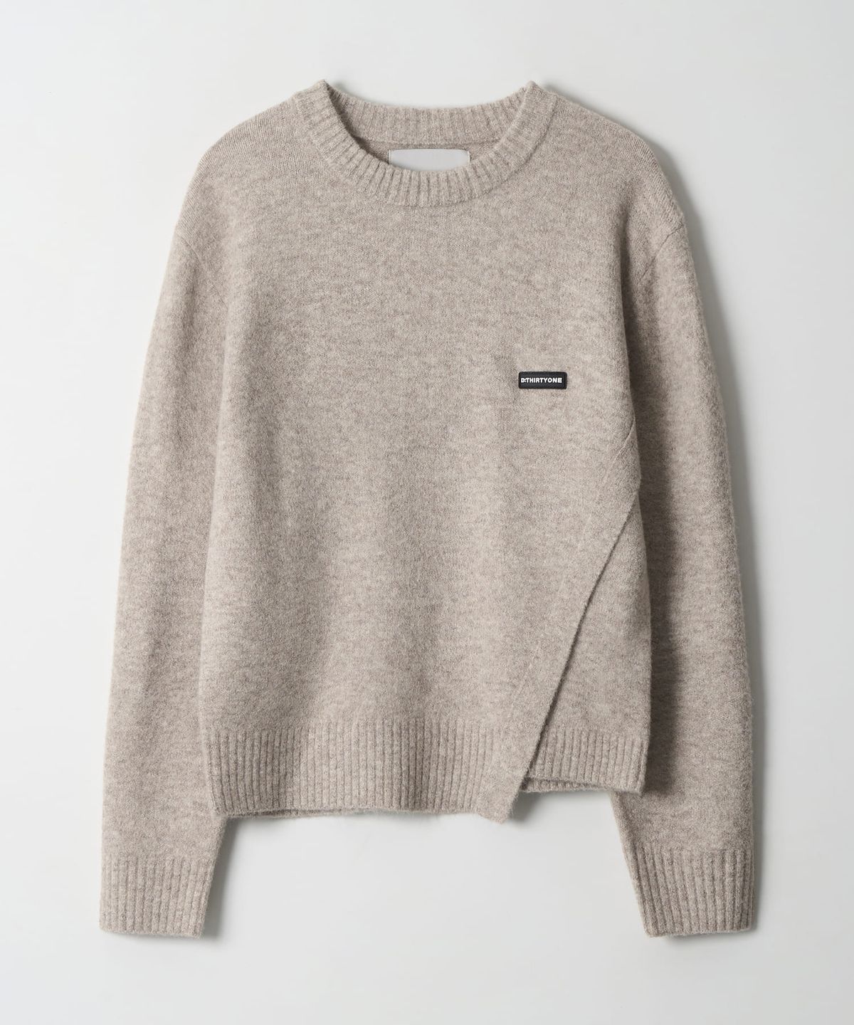 디써티원(DTHIRTYONE) Twisted Line Crewneck Sweater (BEIGE)