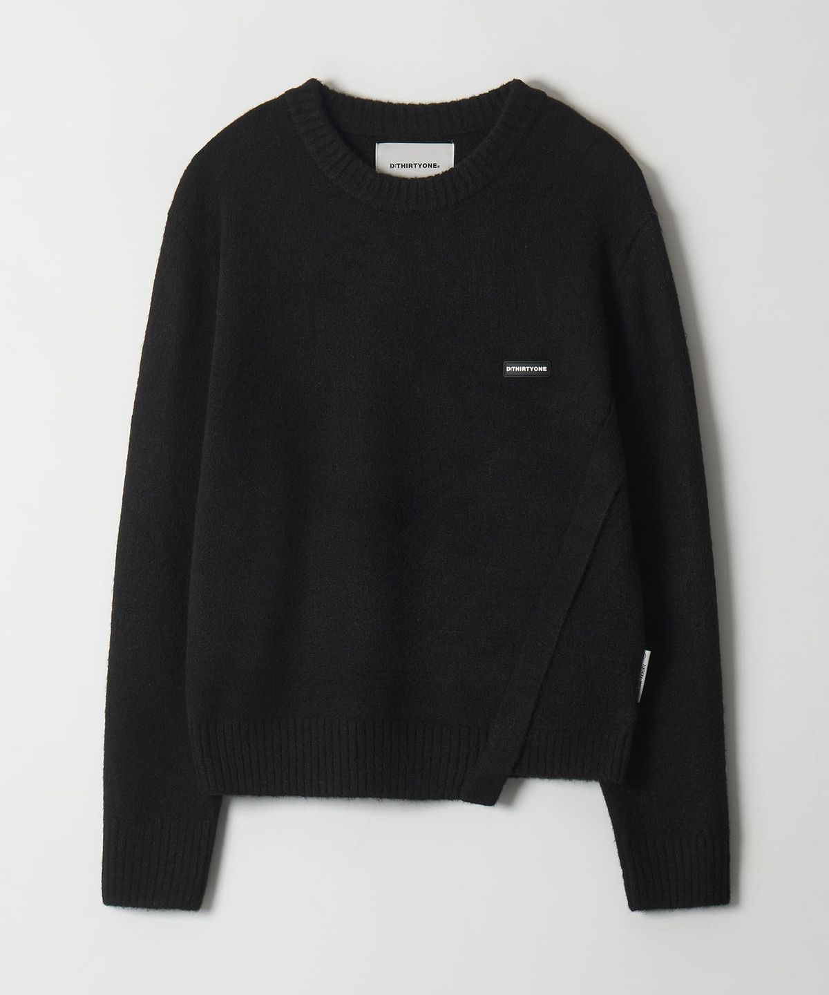 디써티원(DTHIRTYONE) Twisted Line Crewneck Sweater (BLACK)