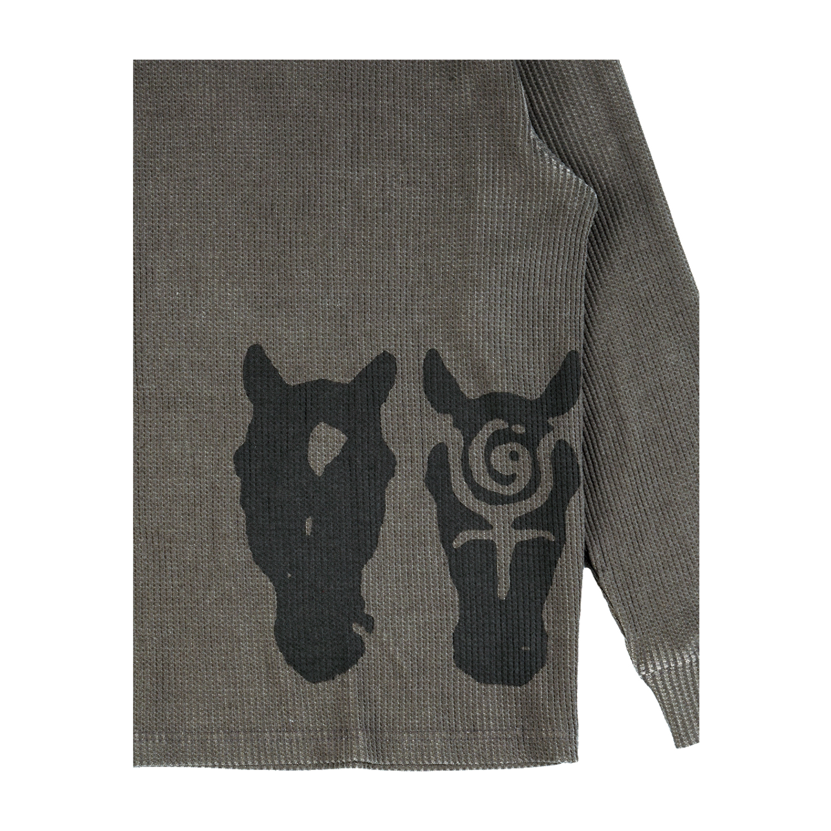 이알티알(ERTR) Horsehead Waffle LS T-Shirt Brown