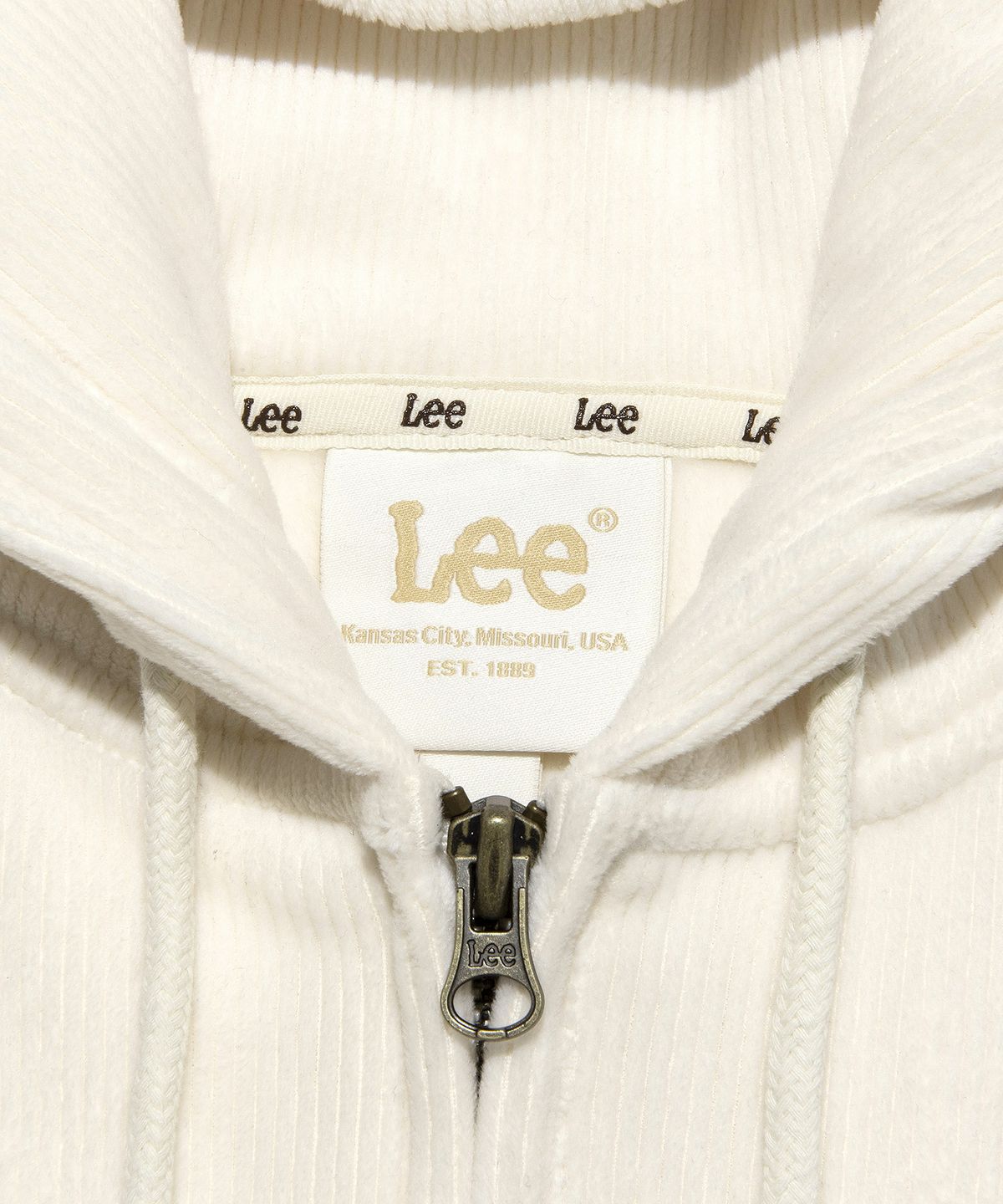 리(LEE) 우먼 벨루어 후드 집업 아이보리
