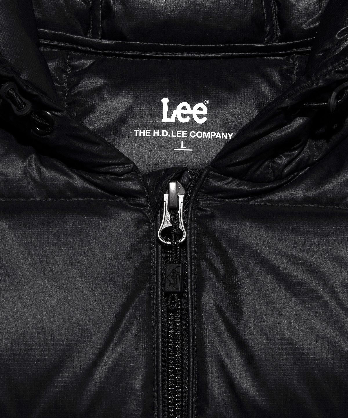 리(LEE) 후드 립스탑 라이트 다운 블랙