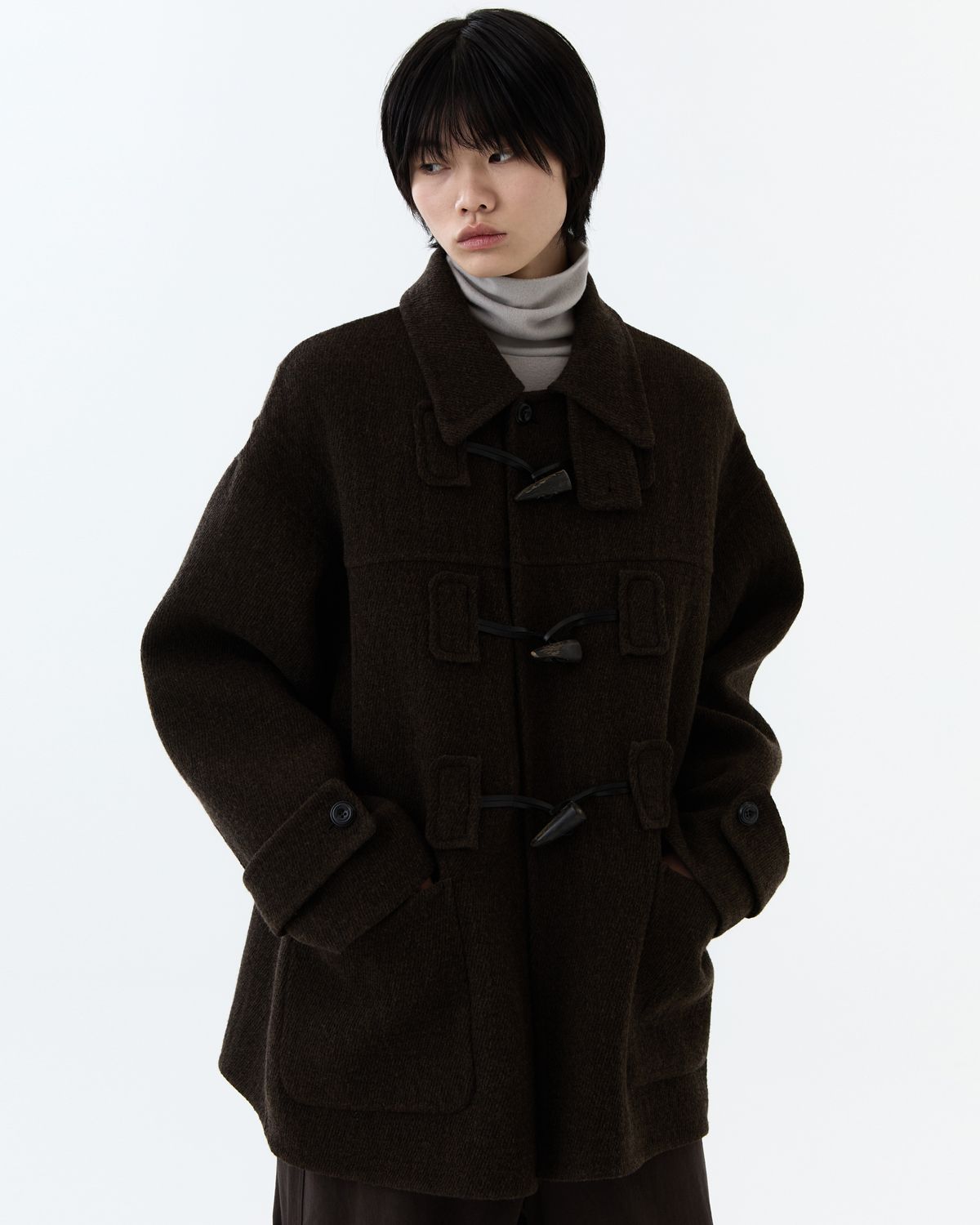 디앤드퀘스천(THEENDQUESTION) Toggle handmade coat / BROWN