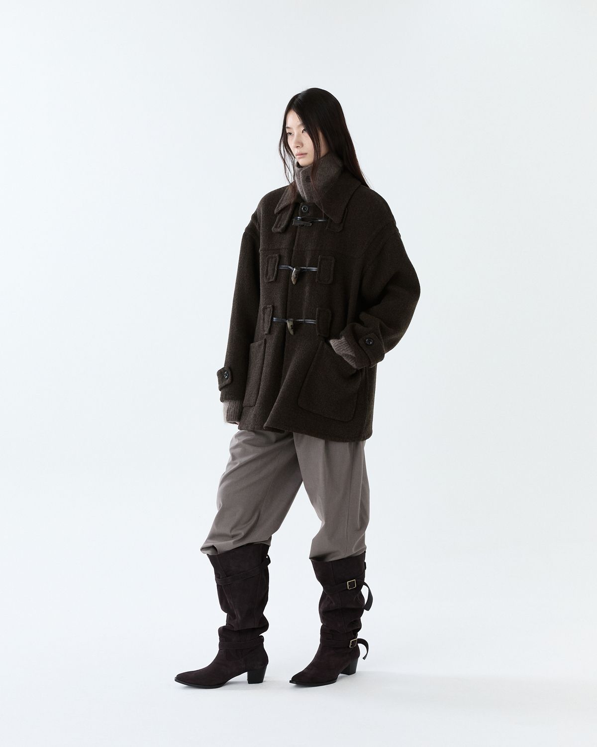 디앤드퀘스천(THEENDQUESTION) Toggle handmade coat / BROWN