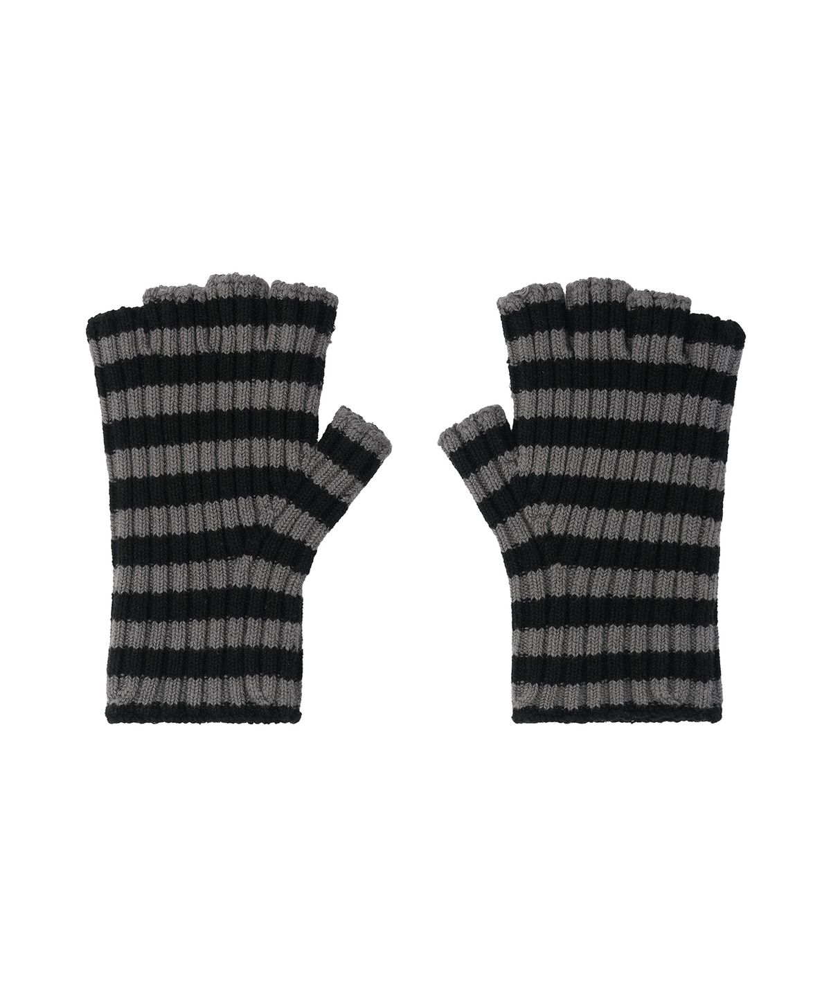 오픈야드(오와이)(OPENYARD(OY)) STRIPE FINGERLESS GLOVES - BLACK