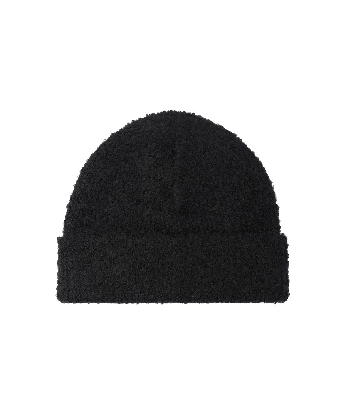 오픈야드(오와이)(OPENYARD(OY)) METAL LOGO BOUCLE BEANIE - BLACK