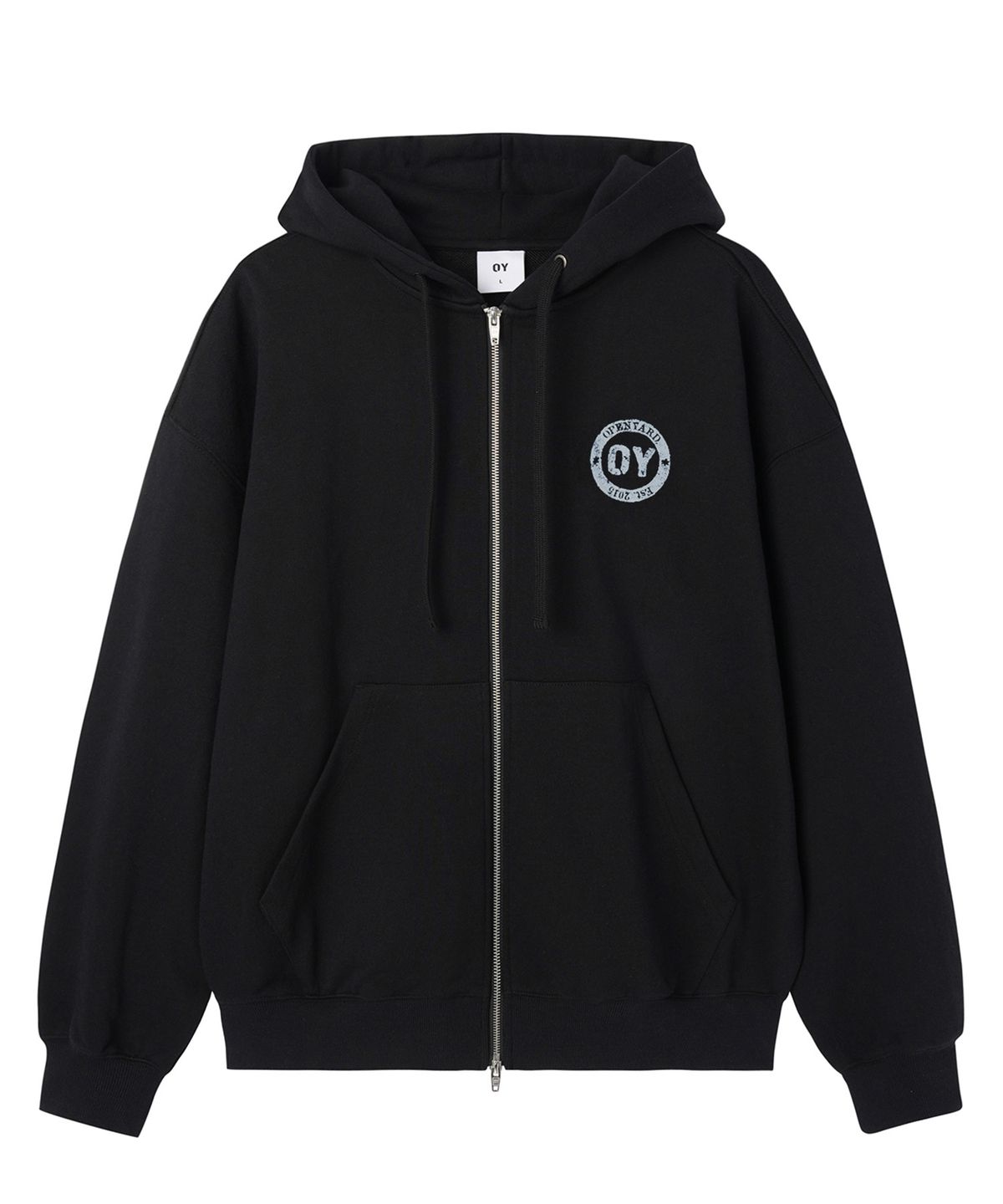 오픈야드(오와이)(OPENYARD(OY)) CROSS FACES HOODIE ZIP UP - BLACK