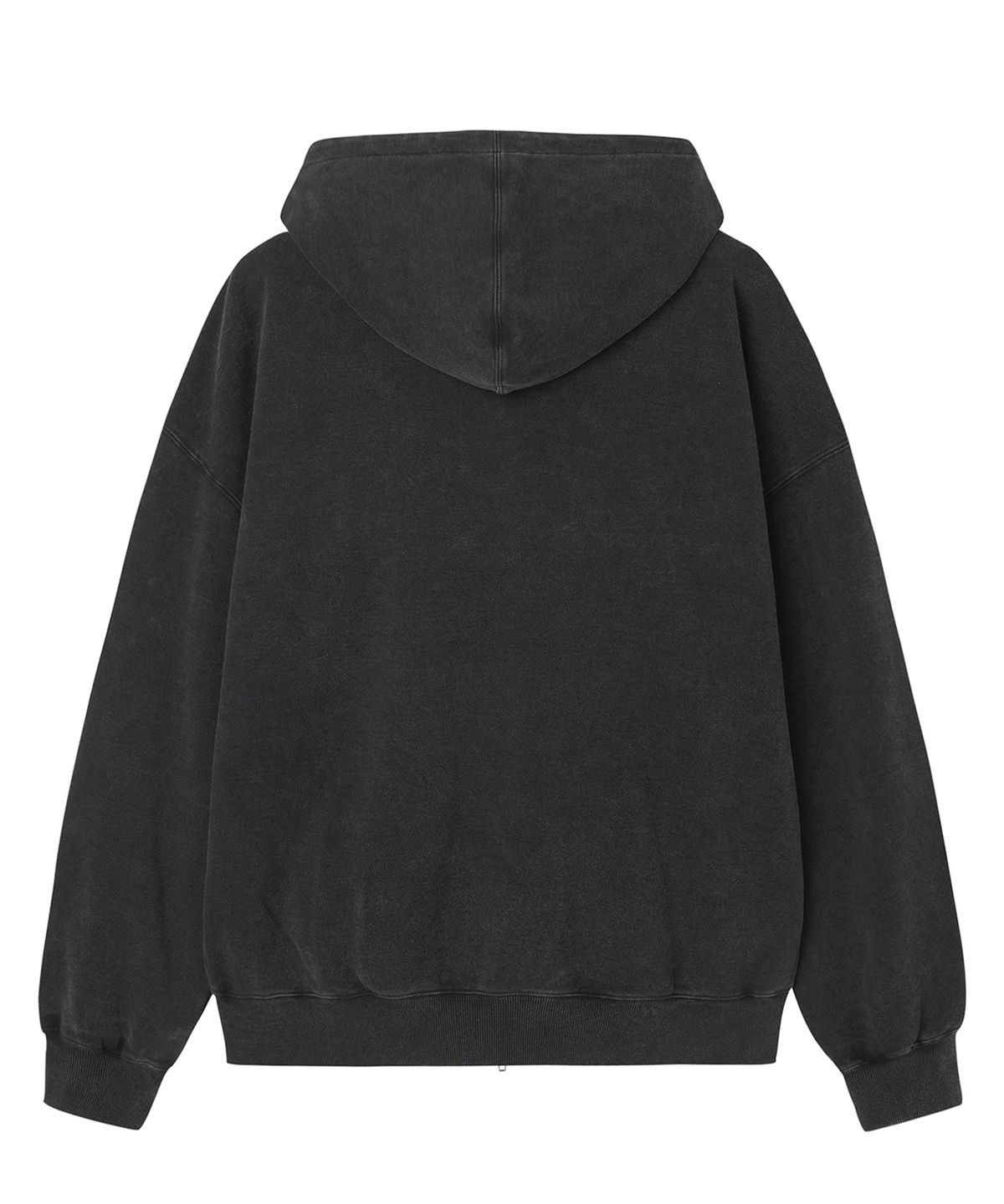 오픈야드(오와이)(OPENYARD(OY)) WASHED CRACK HOODIE ZIP UP - BLACK