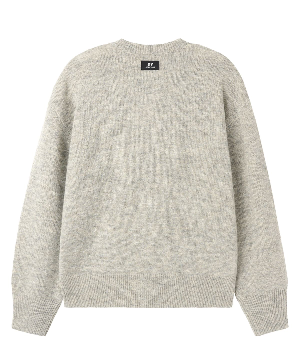 오픈야드(오와이)(OPENYARD(OY)) FLOWER CORSAGE ZIP UP KNIT CARDIGAN - MELANGE