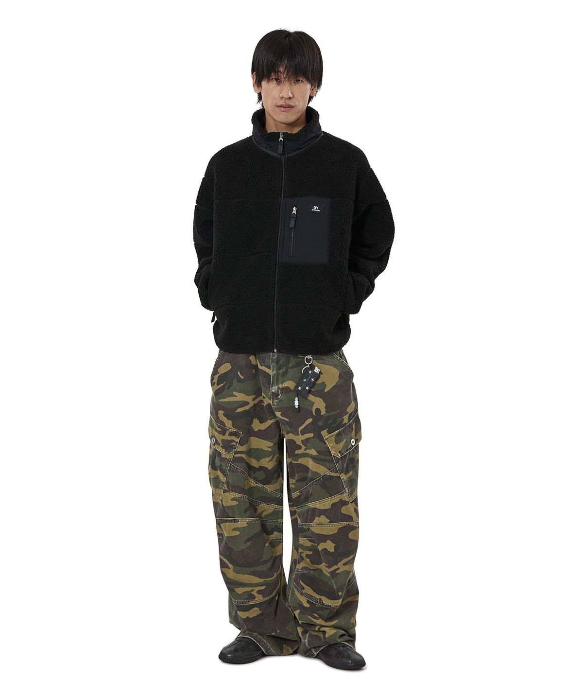 오픈야드(오와이)(OPENYARD(OY)) BLOCK POCKET FLEECE JACKET - BLACK