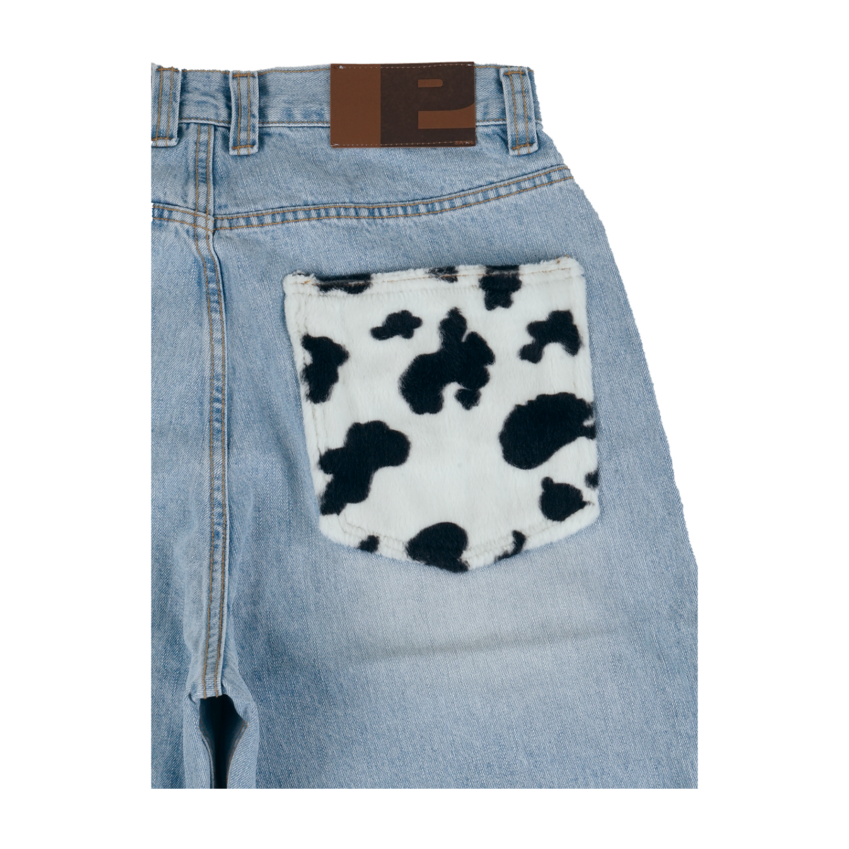 이알티알(ERTR) Cow Star Denim Pants Light Blue
