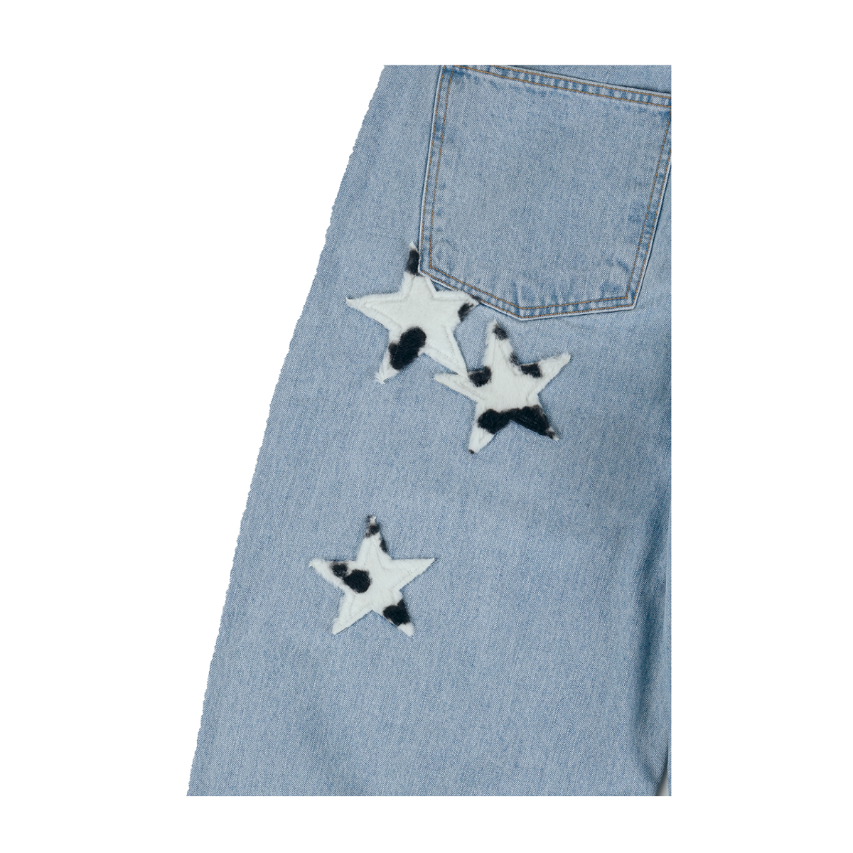 이알티알(ERTR) Cow Star Denim Pants Light Blue