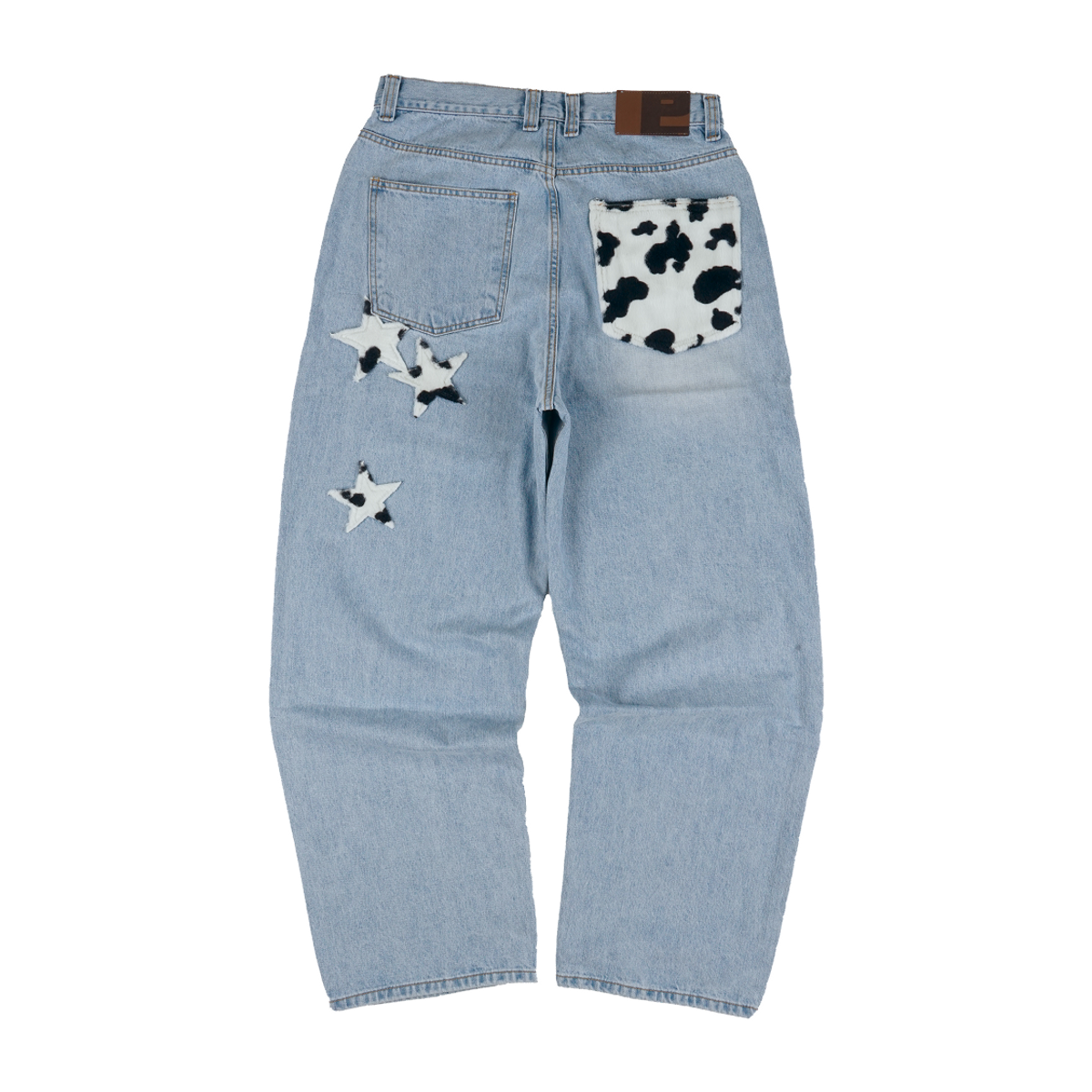 이알티알(ERTR) Cow Star Denim Pants Light Blue