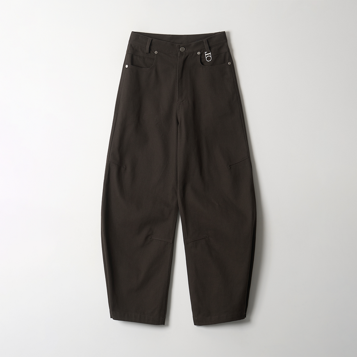 디써티원(DTHIRTYONE) Side-Snap Balloon Curved Pants (BROWN)
