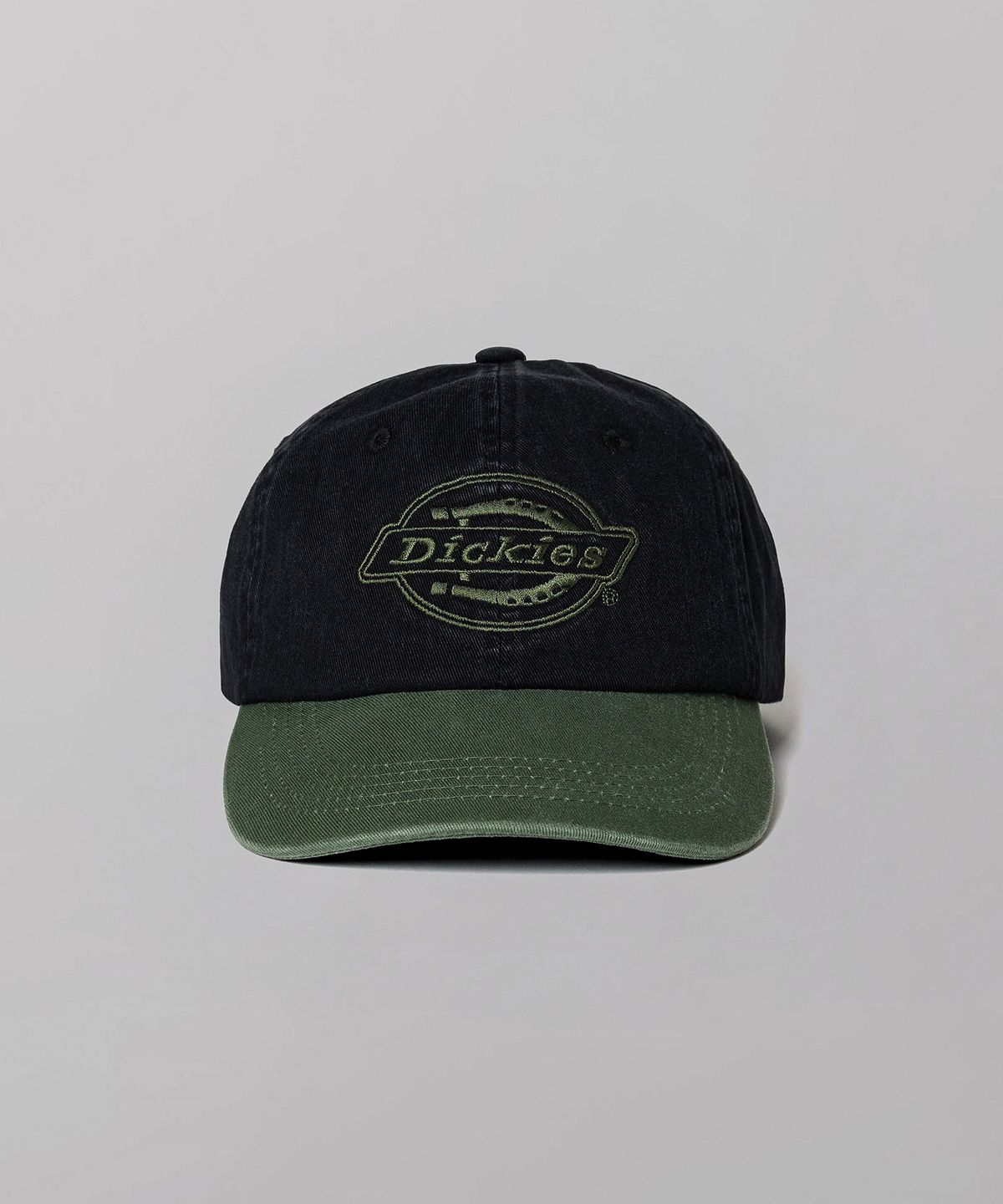 디키즈(DICKIES) 워시드 모노 로고 볼캡 Washed Black/Green