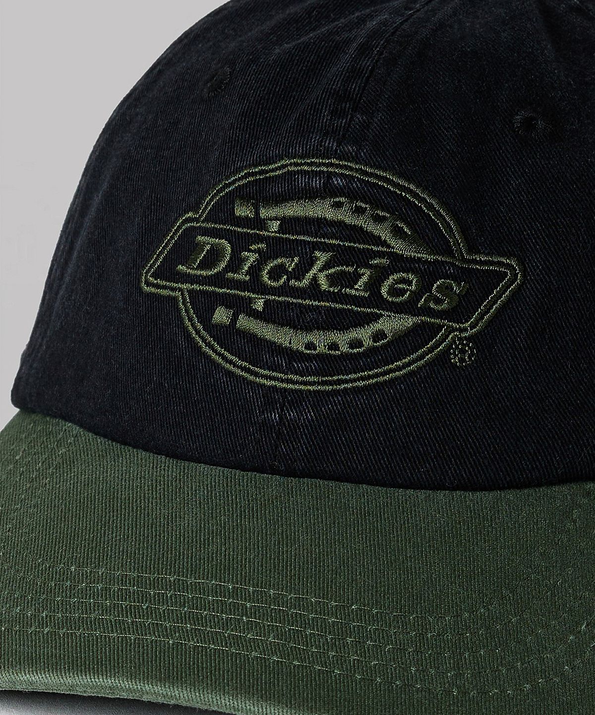 디키즈(DICKIES) 워시드 모노 로고 볼캡 Washed Black/Green