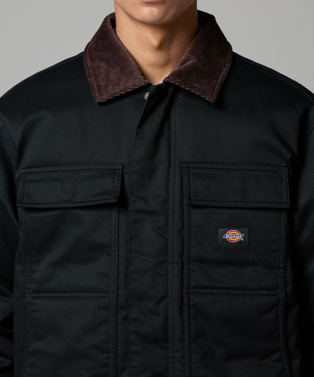 디키즈(DICKIES) 아이젠하워 코듀로이 카라 패디드 재킷 Black