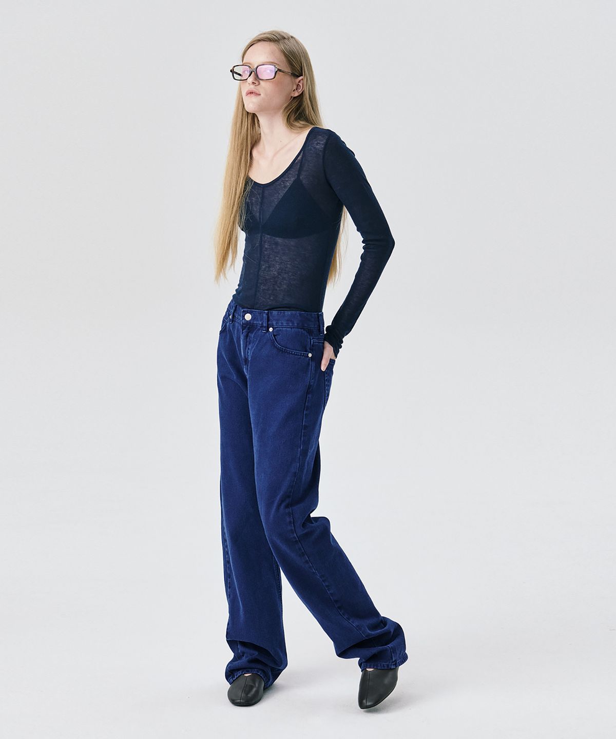 분더캄머(WNDERKAMMER) Straight Leg Denim Pants_Navy(스트레이트 레그 데님 팬츠_네이비)