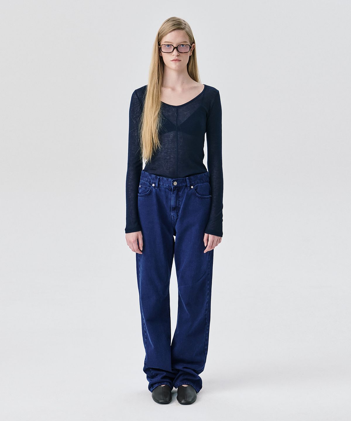 분더캄머(WNDERKAMMER) Straight Leg Denim Pants_Navy(스트레이트 레그 데님 팬츠_네이비)