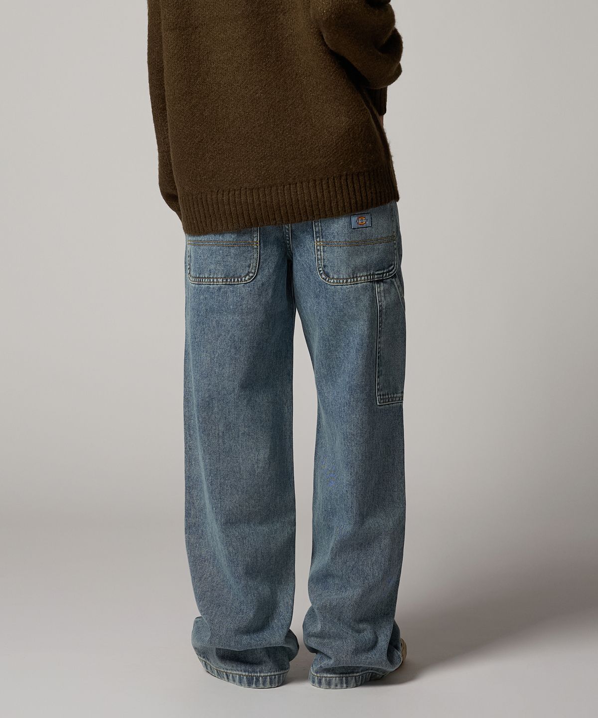 디키즈(DICKIES) 우먼스 트러커 루즈핏 데님 팬츠 Khaki Tinted Blue