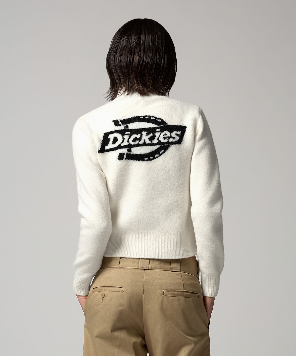 디키즈(DICKIES) 우먼스 자카드 스웨터 니트 Egret
