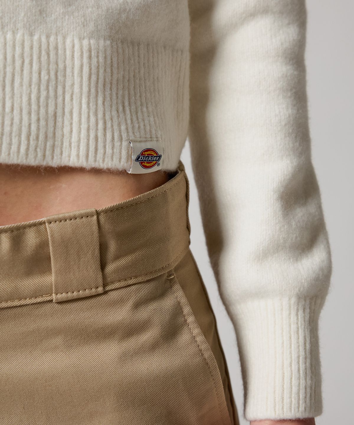 디키즈(DICKIES) 우먼스 자카드 스웨터 니트 Egret