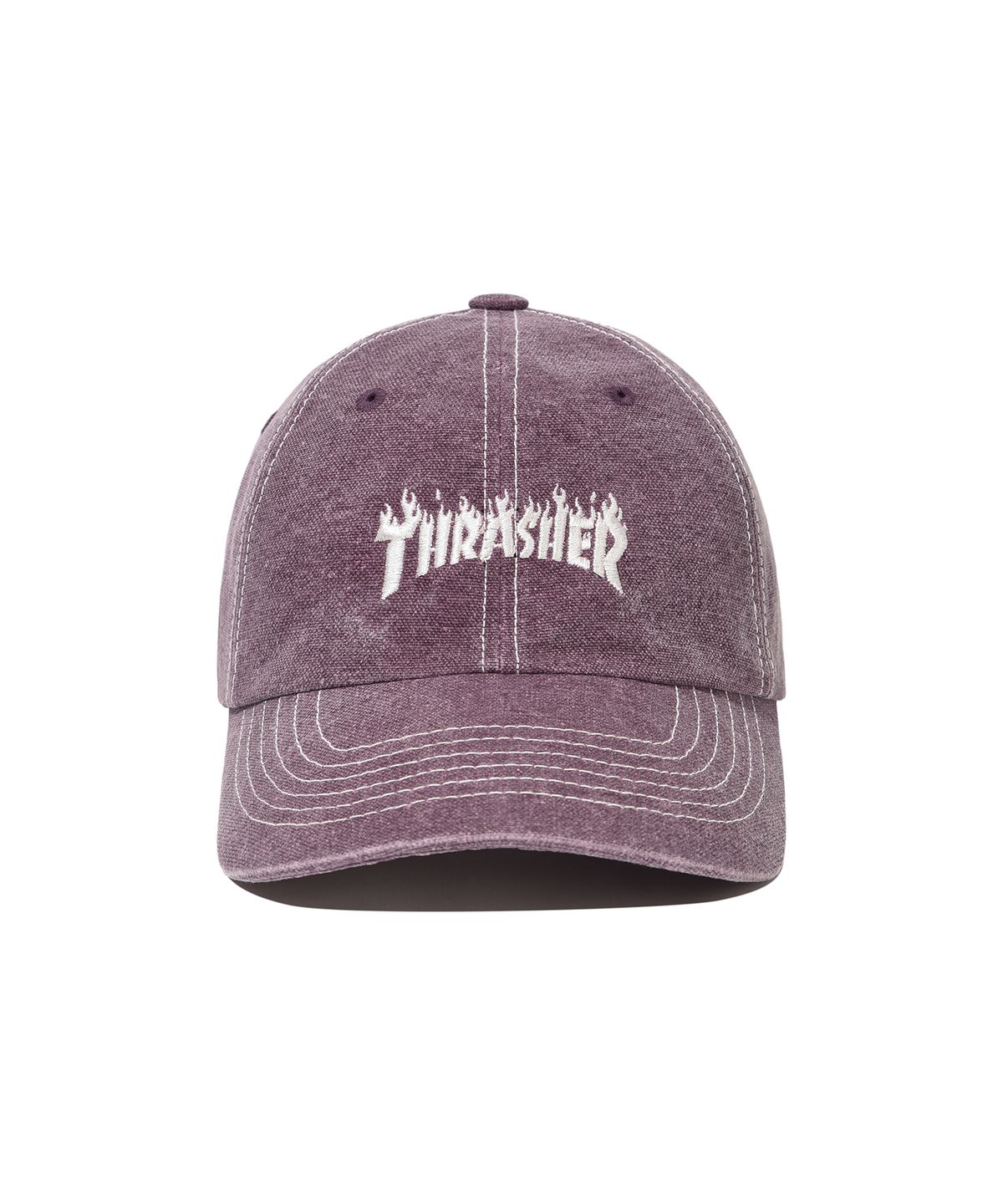트레셔(THRASHER) 플레임 스티치 로고 볼캡 퍼플