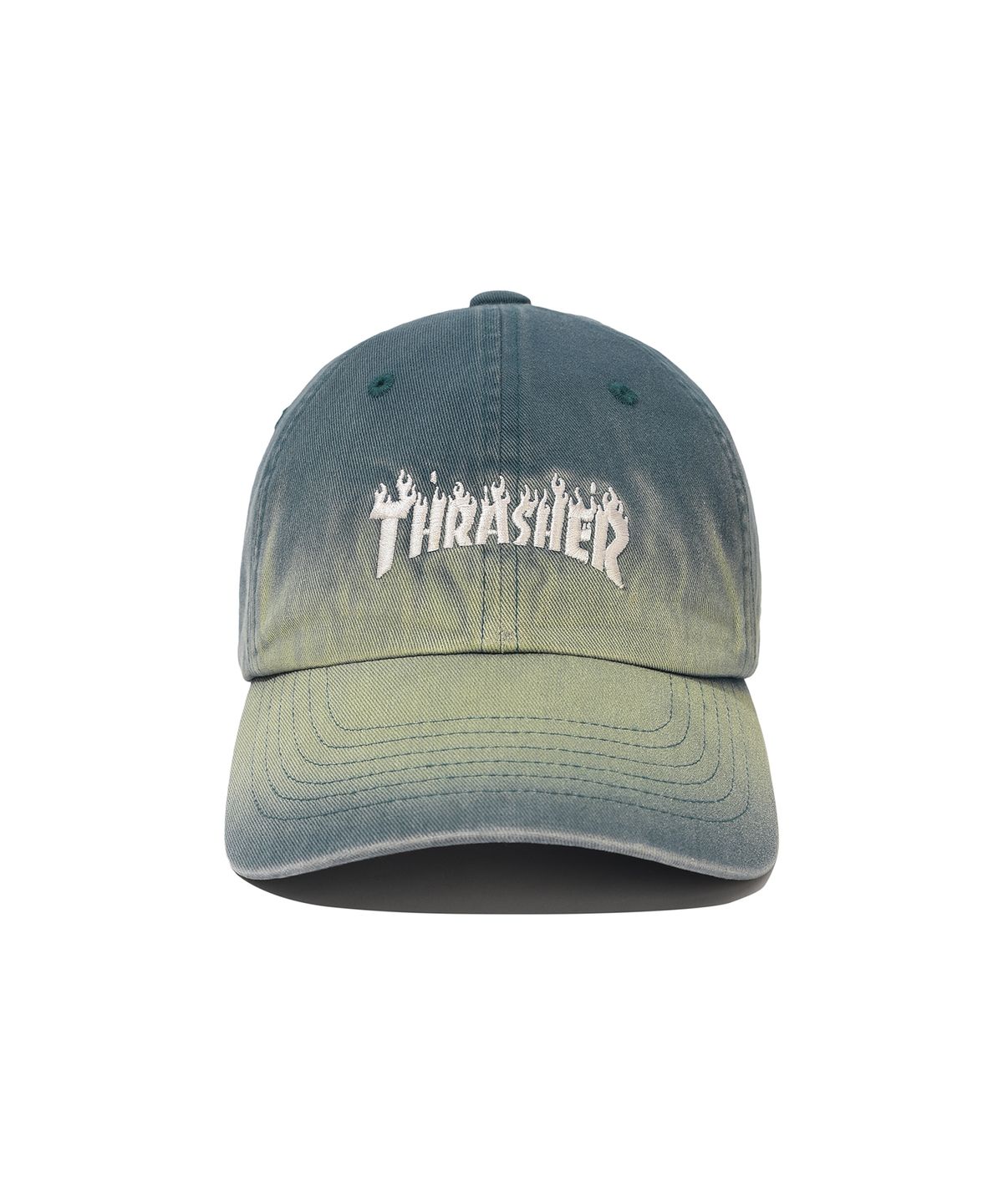 트레셔(THRASHER) 플레임 오버다잉 로고 볼캡 다크 파인