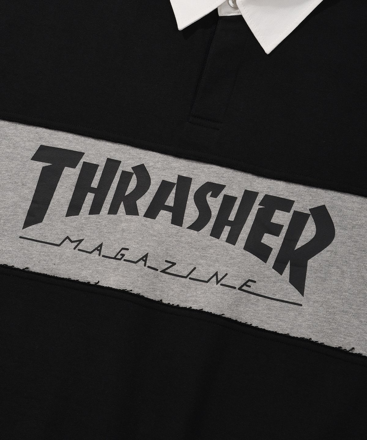 트레셔(THRASHER) 매거진 럭비 맨투맨 블랙
