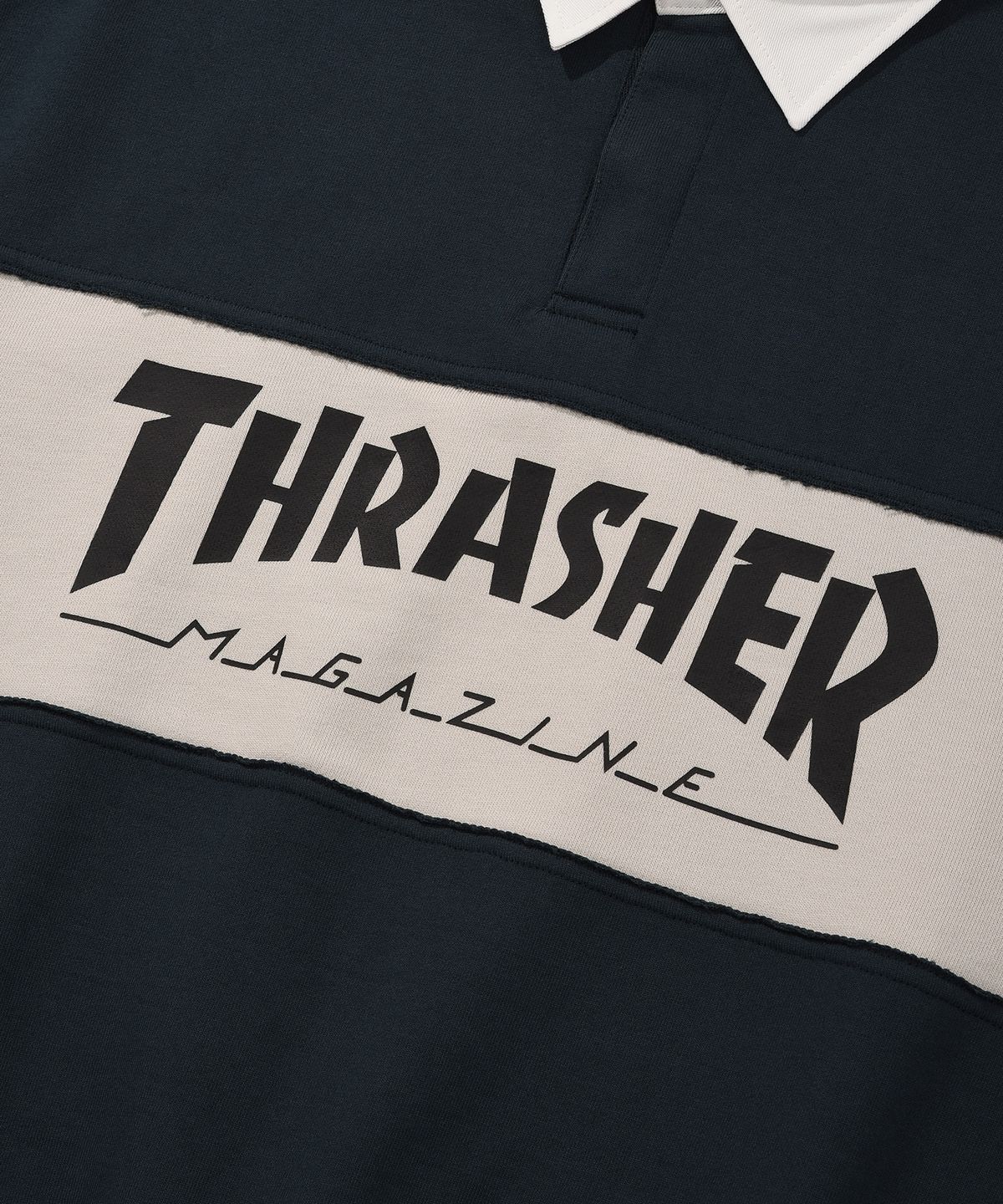 트레셔(THRASHER) 매거진 럭비 맨투맨 다크 파인