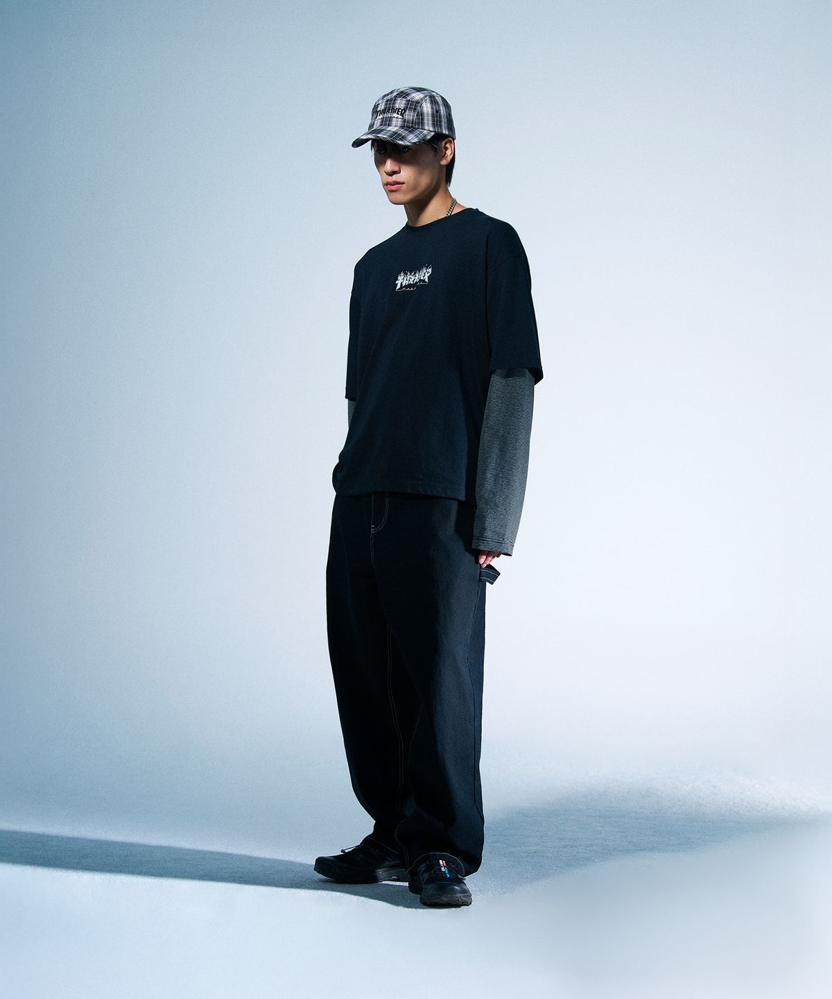 트레셔(THRASHER) 고질라 레이어드 롱슬리브 블랙
