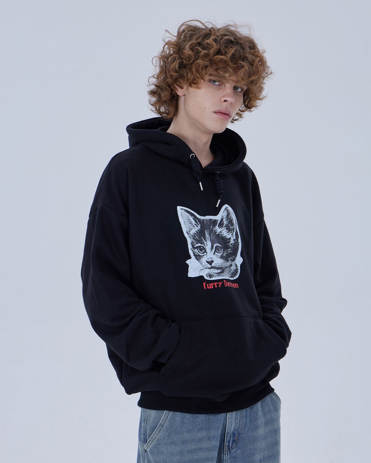 디스펑트(DYSFUNCT) STERN CAT HOODIE (BLACK)