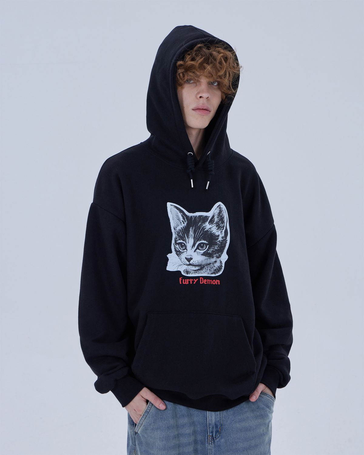 디스펑트(DYSFUNCT) STERN CAT HOODIE (BLACK)