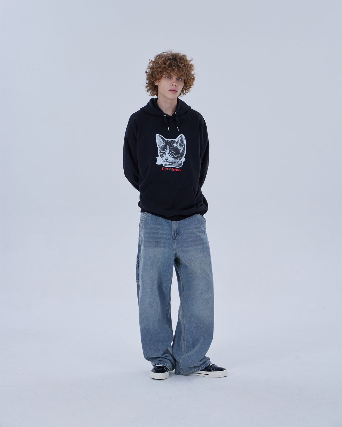 디스펑트(DYSFUNCT) STERN CAT HOODIE (BLACK)