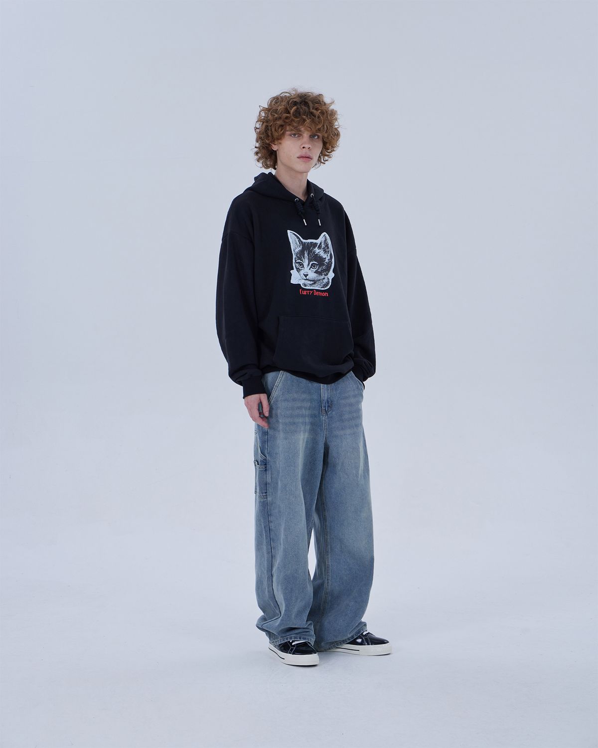 디스펑트(DYSFUNCT) STERN CAT HOODIE (BLACK)